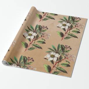 Papel De Regalo Elegantes Rosas Rústicos de Kraft