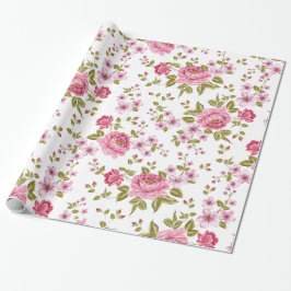 Papel De Regalo Elegantes rosas vintage de diseño floral