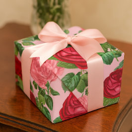 Papel De Regalo Elegantes Rosas Vintage Floral