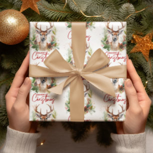 Papel De Regalo Elegantes y elegantes Navidades de venado vegetaci