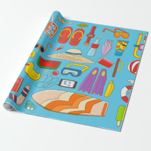 Papel De Regalo Elemento de colección de material de verano para e