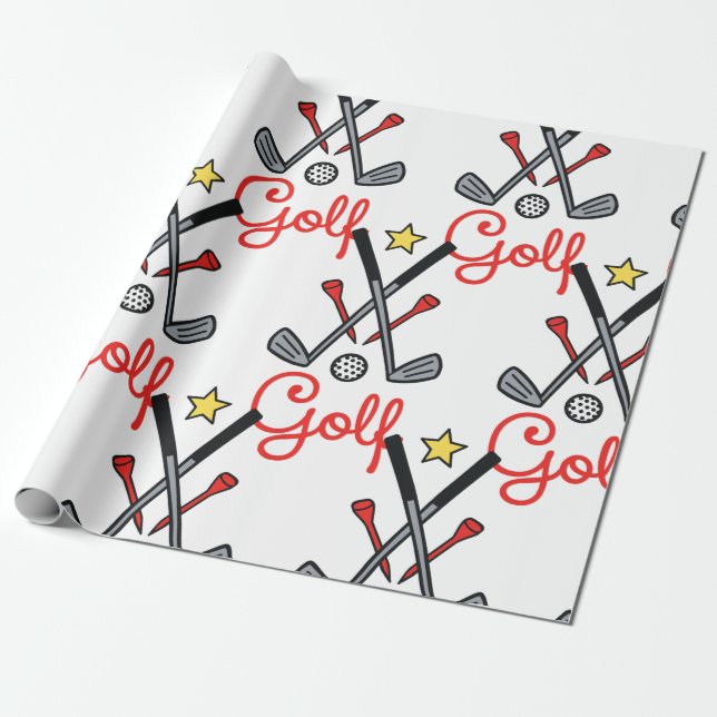 Papel De Regalo Elementos de golf (Desenrollado)