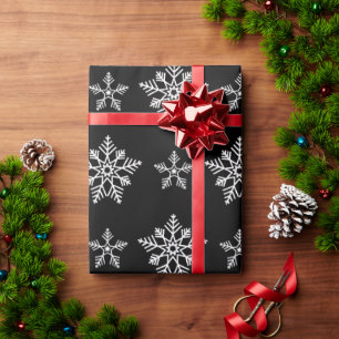 Papel De Regalo Elementos elegantes de Navidades blancos y negros
