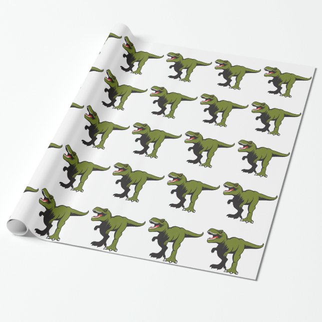 Papel De Regalo Elementos personalizados de T-Rex (Desenrollado)