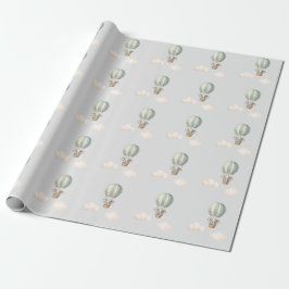 Papel De Regalo Elephant Air Balloon Baby Shower