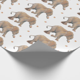 Papel De Regalo Elephant with cupcakes XL gift wrap