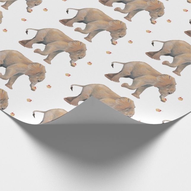 Papel De Regalo Elephant with cupcakes XL gift wrap (Esquina)