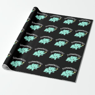 Papel De Regalo Elephantastic Funny Elephant Pun Dark BG
