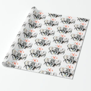 Papel De Regalo Elephants family Wrapping Paper Painting