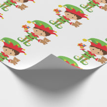 Elf con regalos y fondo blanco