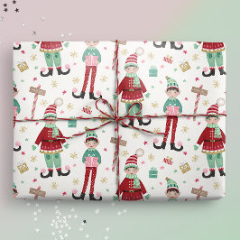 Papel De Regalo Elf de Navidades ilustrados y cortos