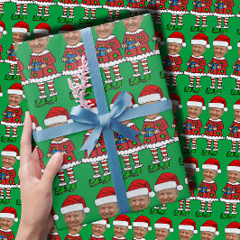 Papel De Regalo Elf Personalizado Face foto Navidades de Elf Funny