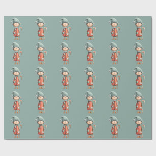 Papel De Regalo Elfo Encantado Navidad Polo Norte