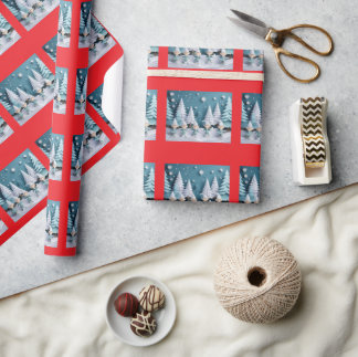 Papel De Regalo Elfos Recortados en la Navidad de la Nieve