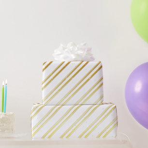 Papel De Regalo Elige tu propio color con rayas doradas