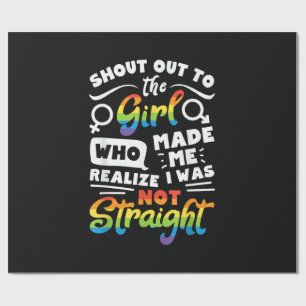 Papel De Regalo Elogio a la chica Orgullo Lesbiana LGBT Camiseta G