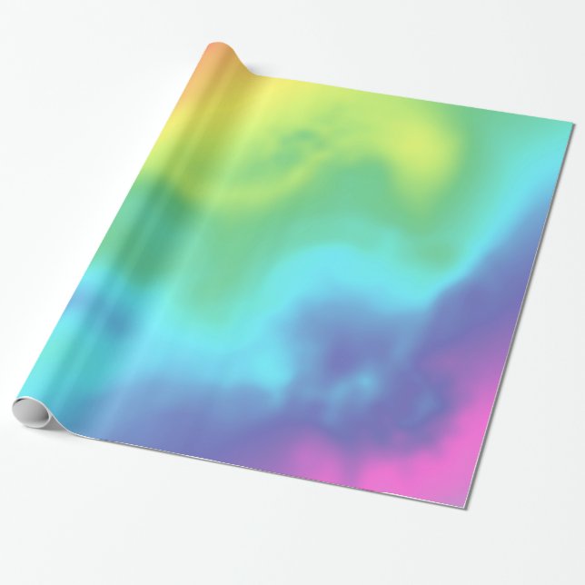 Papel De Regalo Embalaje abstracto del arco iris cósmico (Desenrollado)