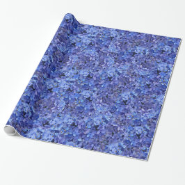 Papel De Regalo Embalaje azul del Hydrangea papel-brillante