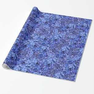 Papel De Regalo Embalaje azul del Hydrangea papel-brillante