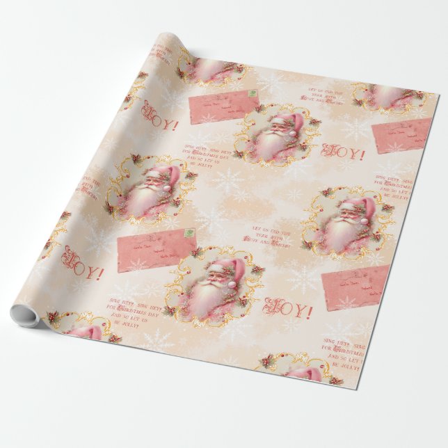 Papel De Regalo Embalaje de regalo de fresa dulce de Santa (Desenrollado)
