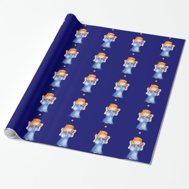 Papel De Regalo Embalaje de rogación del navidad del chica del (Desenrollado)