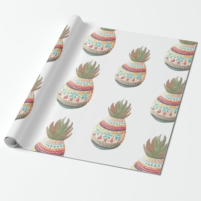 Papel De Regalo Embalaje del navidad de la piña (Desenrollado)