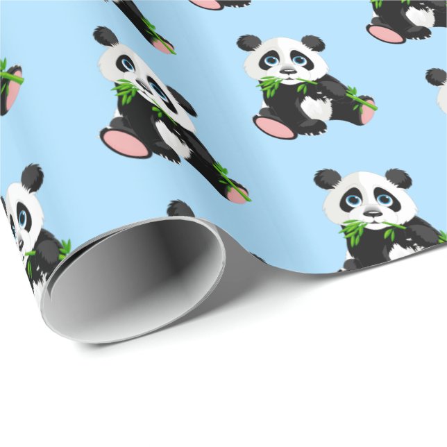 Papel De Regalo Embalaje del oso de la Papel-Panda (Esquina del rollo)