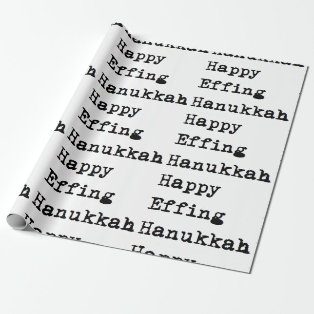 Papel De Regalo Embalaje effing feliz de Jánuca del chanukah de (Desenrollado)