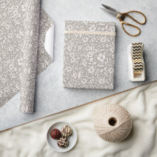 Papel De Regalo Embalaje navideño floral vintage