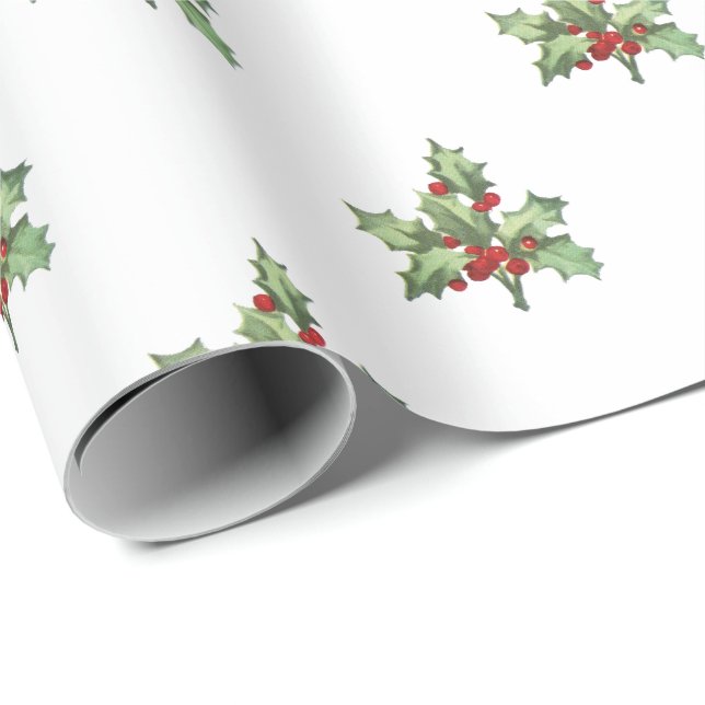 Papel De Regalo Embalaje navideño y feriado de Berries (Esquina del rollo)