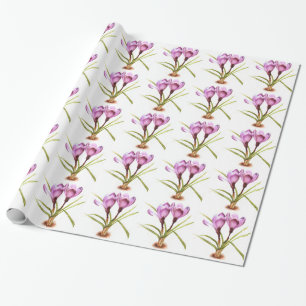 Papel De Regalo Embalaje púrpura de la bella arte del azafrán