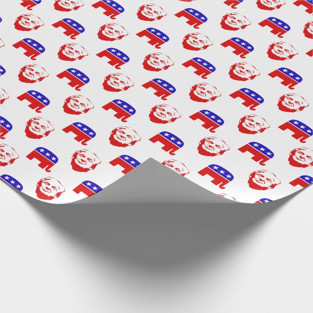 Papel De Regalo Emblema del Partido Republicano de Donald Trump (Esquina)