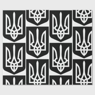 Papel De Regalo Emblema Gráfico Contemporáneo Tryzub de Ucrania