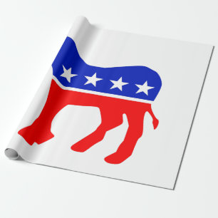 Papel De Regalo Emblema político Fiesta democrático (Donkey)