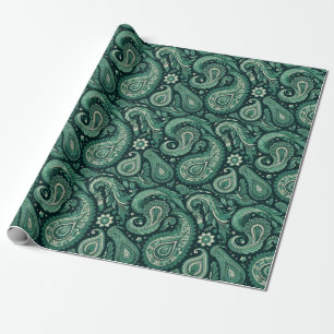 Papel De Regalo Emerald Green Paisley