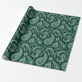Papel De Regalo Emerald Green Paisley