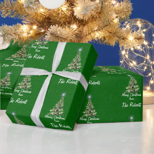 Papel De Regalo Emerald Merry Christmas Family Photo Add your