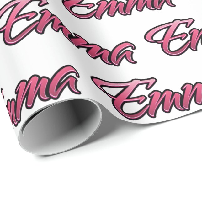 Papel De Regalo Emma faded pink personalisiertes Geschenkpapier (Esquina del rollo)