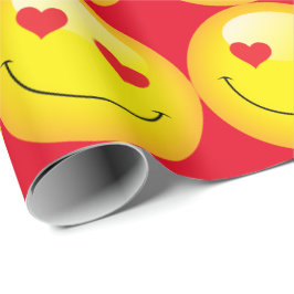 Papel De Regalo Emoji Cute Emoticon Chicas del corazón del amor