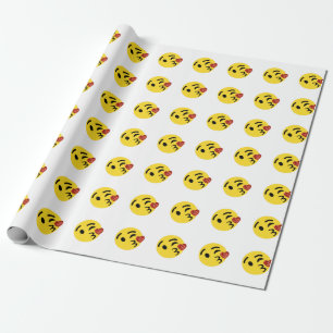 Papel De Regalo emoji de beso purpurina