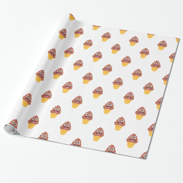 Papel De Regalo emoji de caca de helado (Desenrollado)