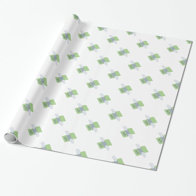Papel De Regalo emoji de dinero volante (Desenrollado)