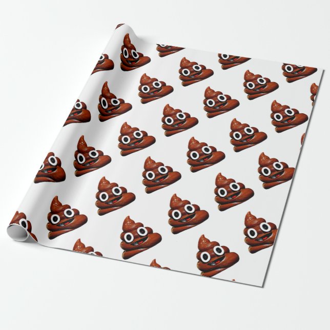 Papel De Regalo emoji de poop graciosa (Desenrollado)