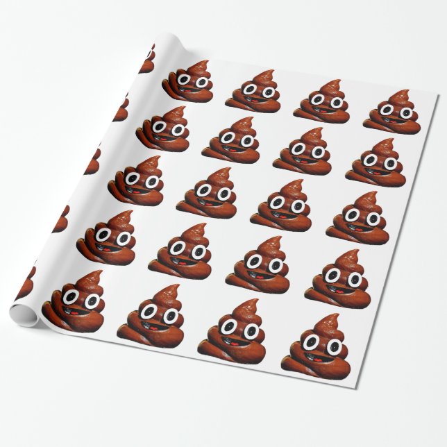 Papel De Regalo emoji de poop graciosa (Desenrollado)