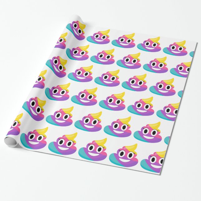 Papel De Regalo Emoji de popó arcoiris (Desenrollado)