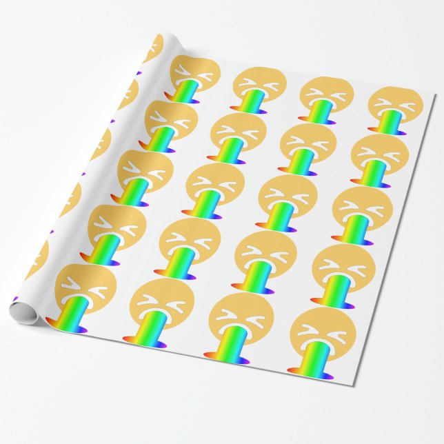Papel De Regalo emoji de puke arco iris (Desenrollado)