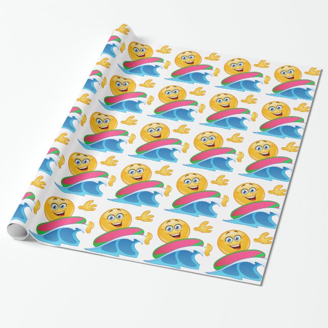 Papel De Regalo emoji de surf (Desenrollado)