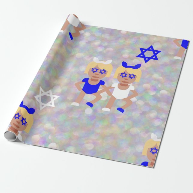 Papel De Regalo emoji hanukkah de los oídos del conejito (Desenrollado)