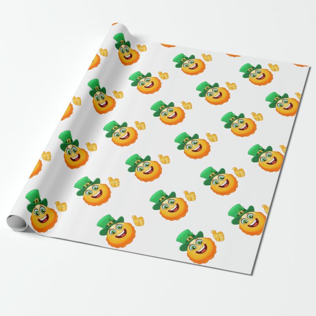 Papel De Regalo emoji leprechaun (Desenrollado)