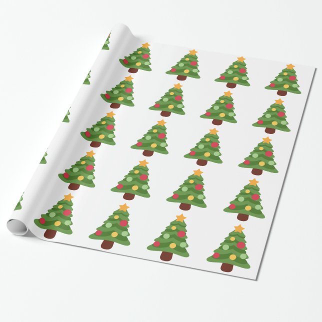 Papel De Regalo emojis de árboles de navidad (Desenrollado)